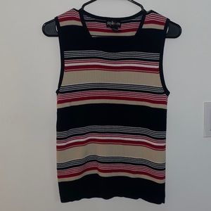 Style & Co Striped Ribbed Cotton Top